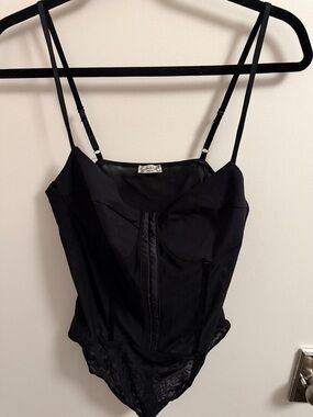 Free People Black Spaghetti-Strap Kids One-Piece Bodysuit